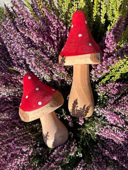 Red Toadstool Wooden Mushroom Ornament