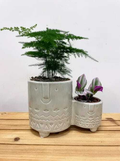 modern concrete planter with dots for 8cm pots (copy)